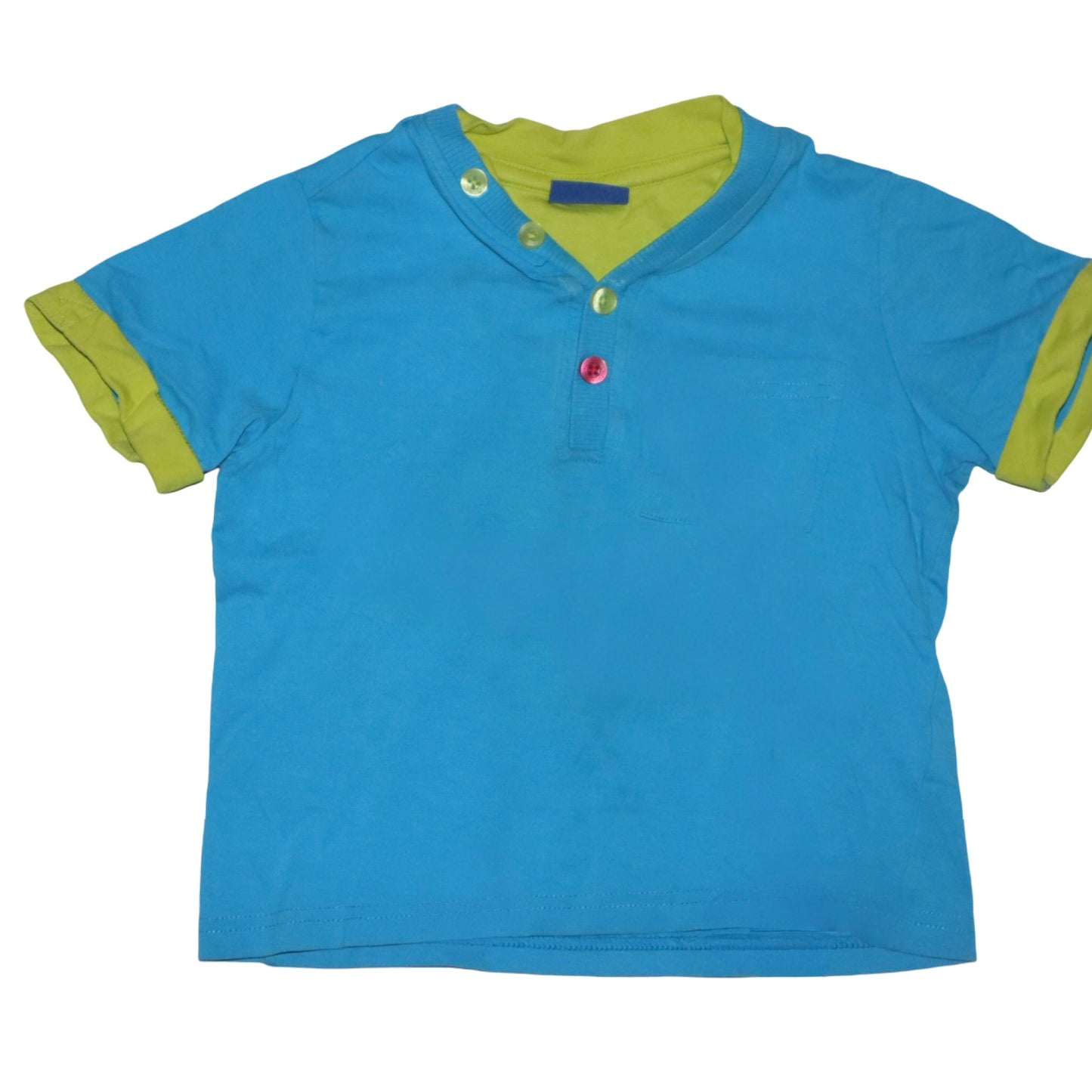 Kortärmad T-shirt från CHEROKEE - Storlek 98 - Blå & Grön