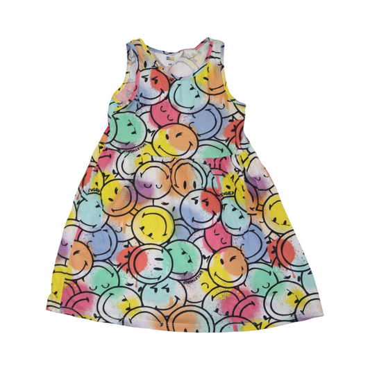 Linne Klänning från SMILEY WORLD & H&M - Storlek 110/116 - Vit & Gul (Multi)