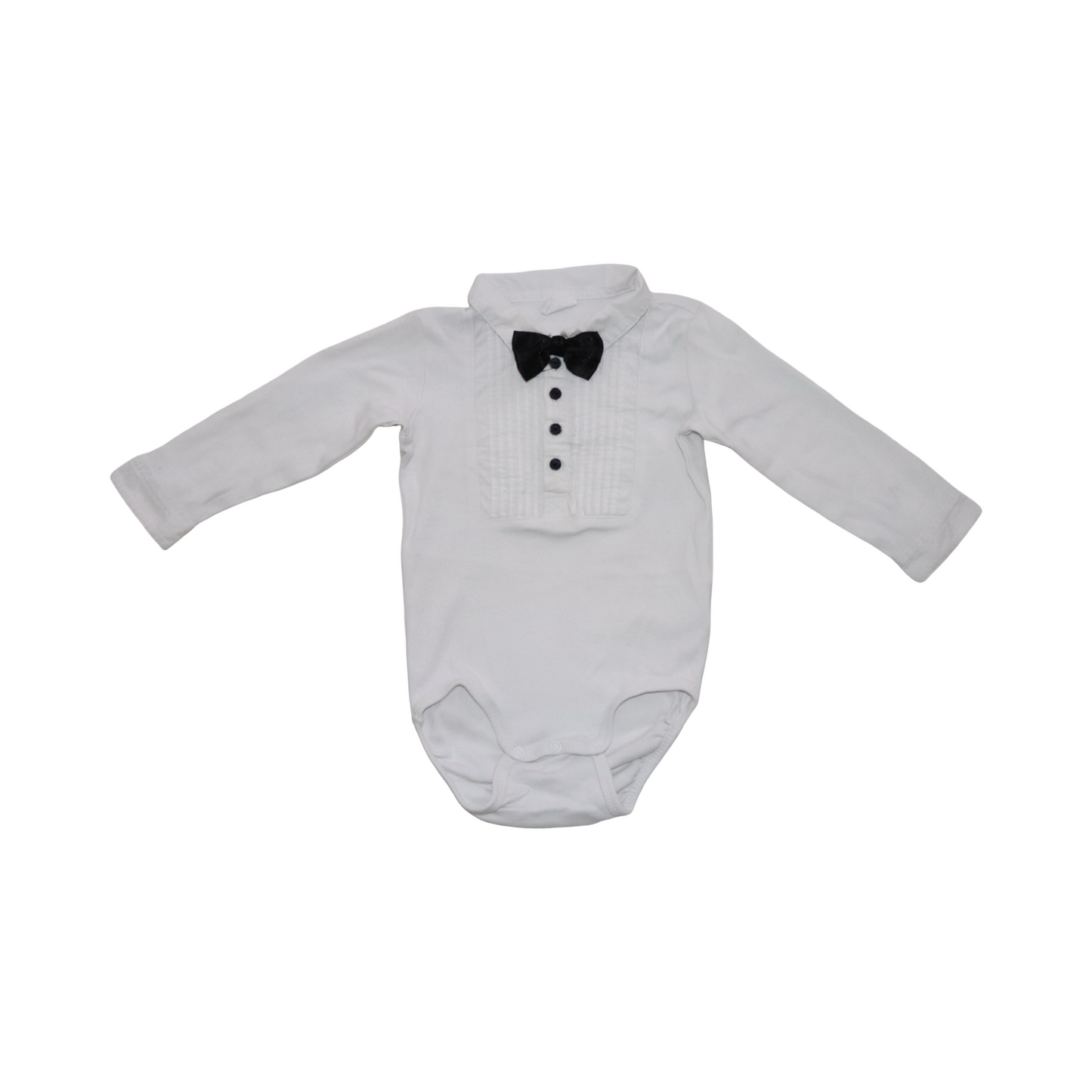 Långärmad Body från H&M - Storlek 80 - Vit & Svart
