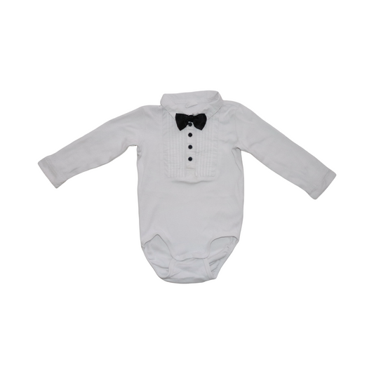 Långärmad Body från H&M - Storlek 80 - Vit & Svart