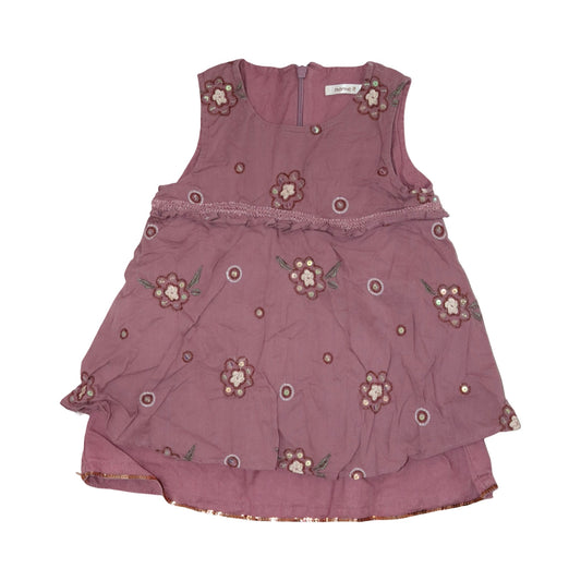 Linne Klänning från name it - Storlek 74 - Rödbrun (Multi)