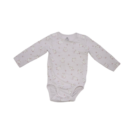 Långärmad Body från H&M - Storlek 74 - Ljusrosa (Multi)
