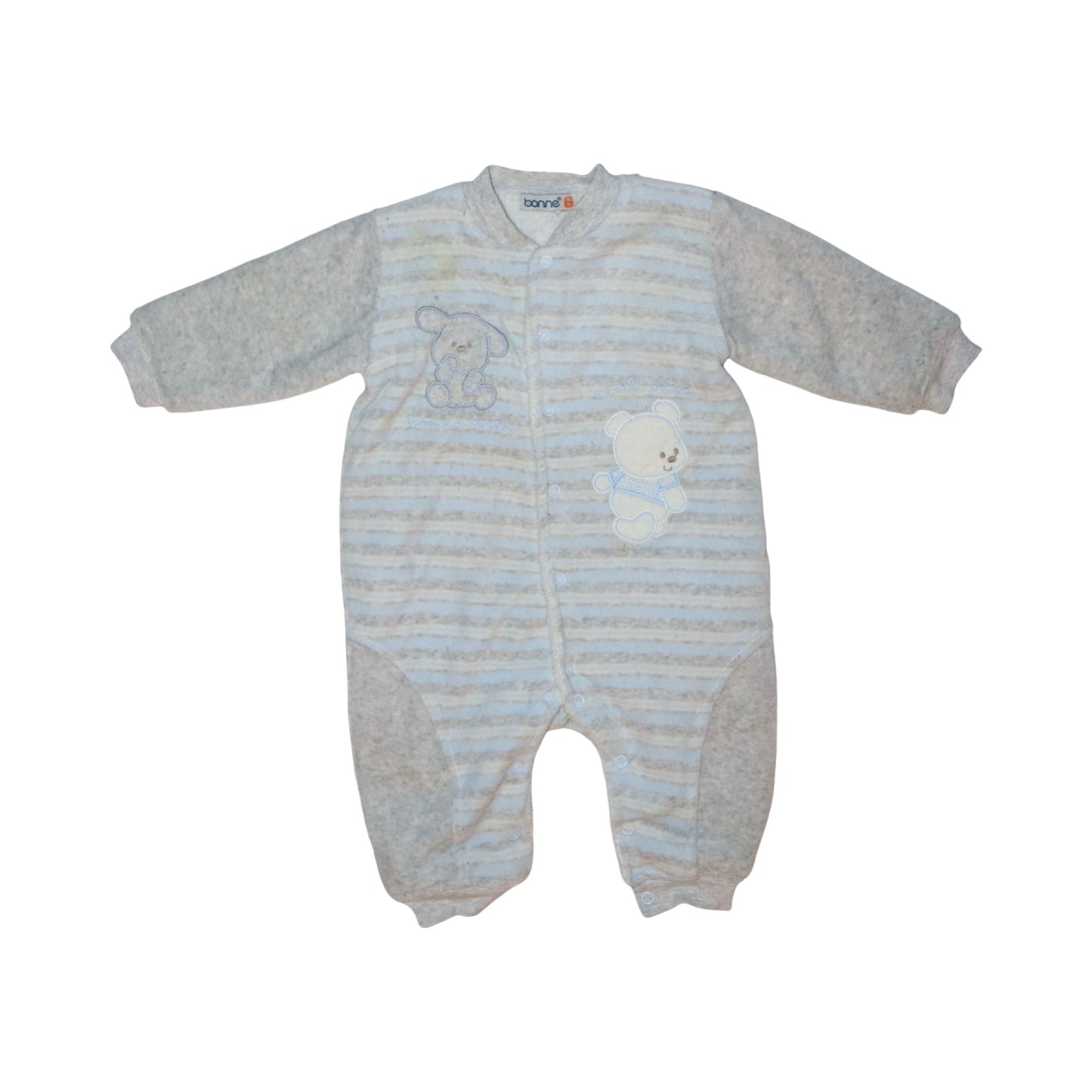 Mjuk Overall / Fluffig Overall från bonne - Storlek 74 - Ljusblå & Ljusgrå