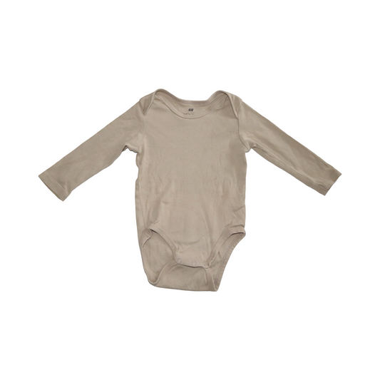 Långärmad Body frän H&M - Storlek 74 - Beige