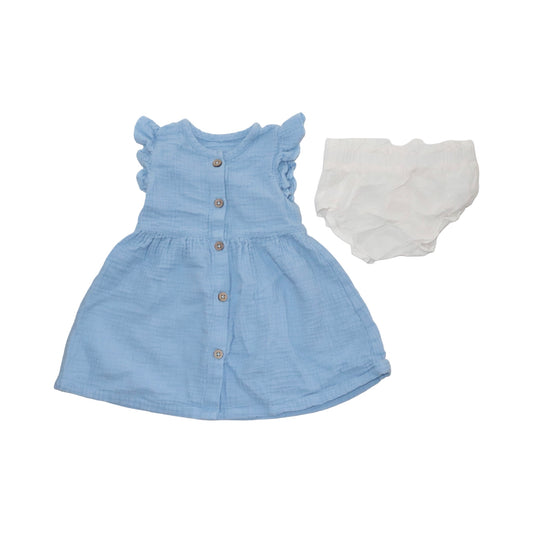 Klänning & Trosor Matchande Set från GOLF & BABY - Storlek 60 - Blå & Vit