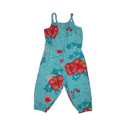 Kortärmad Byxdress / Jumpsuit från POLARN O. PYRET  Storlek 80 - Blå (Multi)