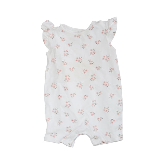 Byxdress/ Romper från C&A - Storlek 74 - Vit & Ljusrosa (Multi)