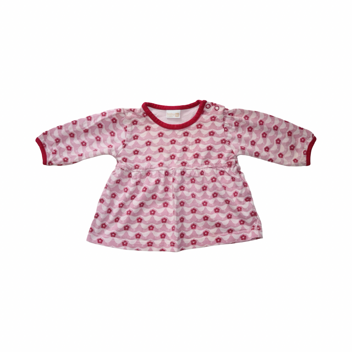 Långärmad Klänning från LINDEX - Storlek 62 - Rosa & Röd (Multi)
