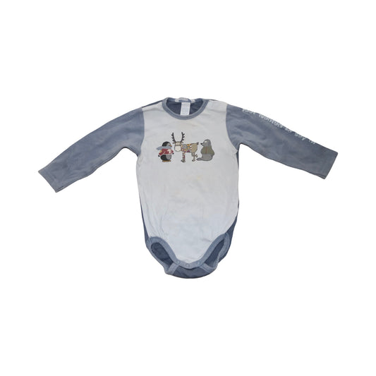 Långärmad Body från H&M - Storlek 80 - Ljusblå & Blå