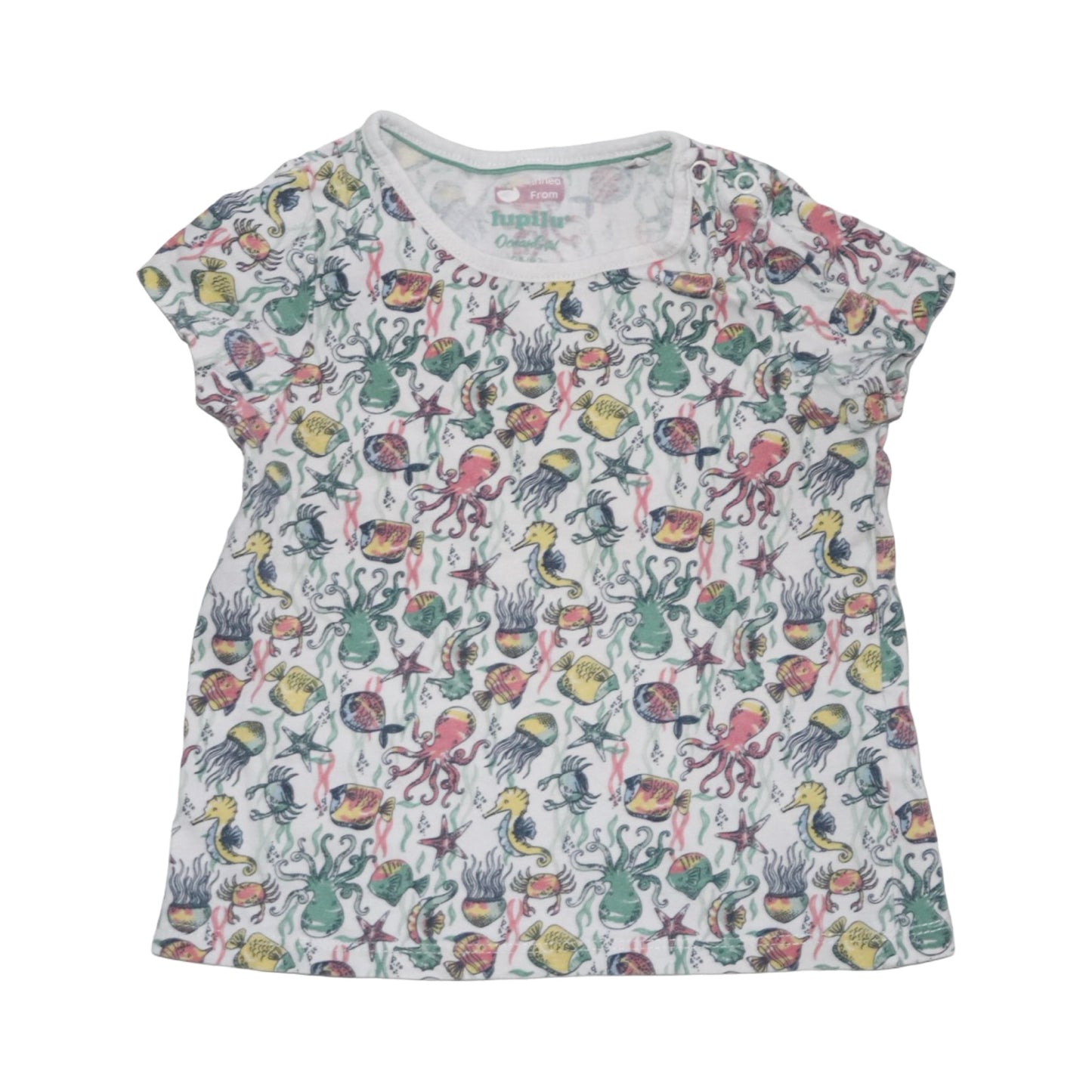 Kortärmad T-shirt (2 Pack) från lupilu - Storlek 86/92 - Vit & Rosa (Multi)