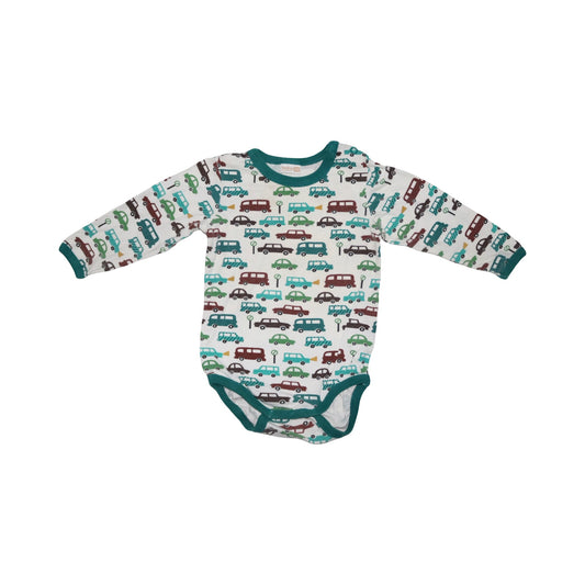 Långärmad Body från LINDEX - Storlek 74 - Vit & Grön (Multi)