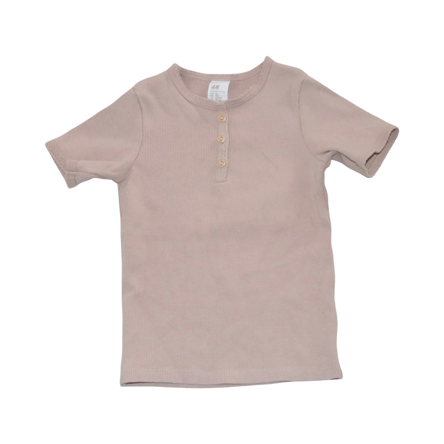 Kortärmad T-shirt (2 Pack) från H&M - Storlek 86 - Grå & Ljusrosa