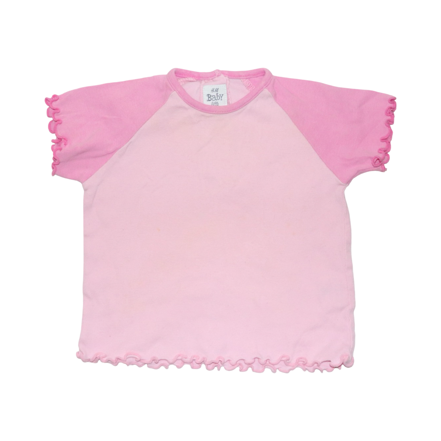 Kortärmad T-shirt (2 Pack) från H&M - Storlek 68 - Rosa & Gul (Multi)