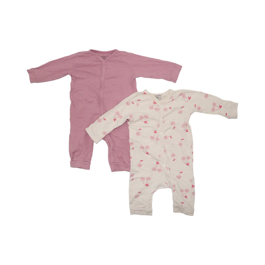Långärmad Pyjamas (2 Pack) från fox & bunny - Storlek 68 - Rosa & Benvit