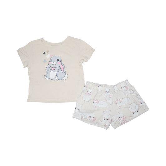 Kortärmad T-shirt & Shorts Matchande Set från H&M - Storlek 104 - Beige (Multi)