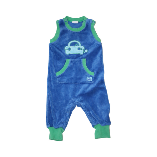 Jumpsuit/ Byxdress i fleece från LINDEX - Storlek 68 - Blå & Grön