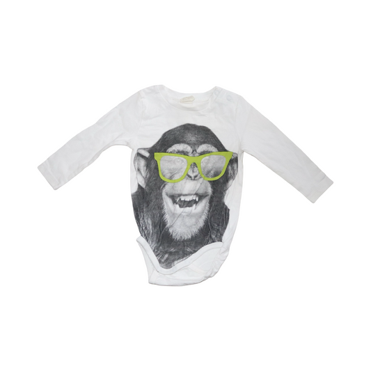 Långärmad Body från H&M - Storlek 74 - Svart & Vit (Multi)