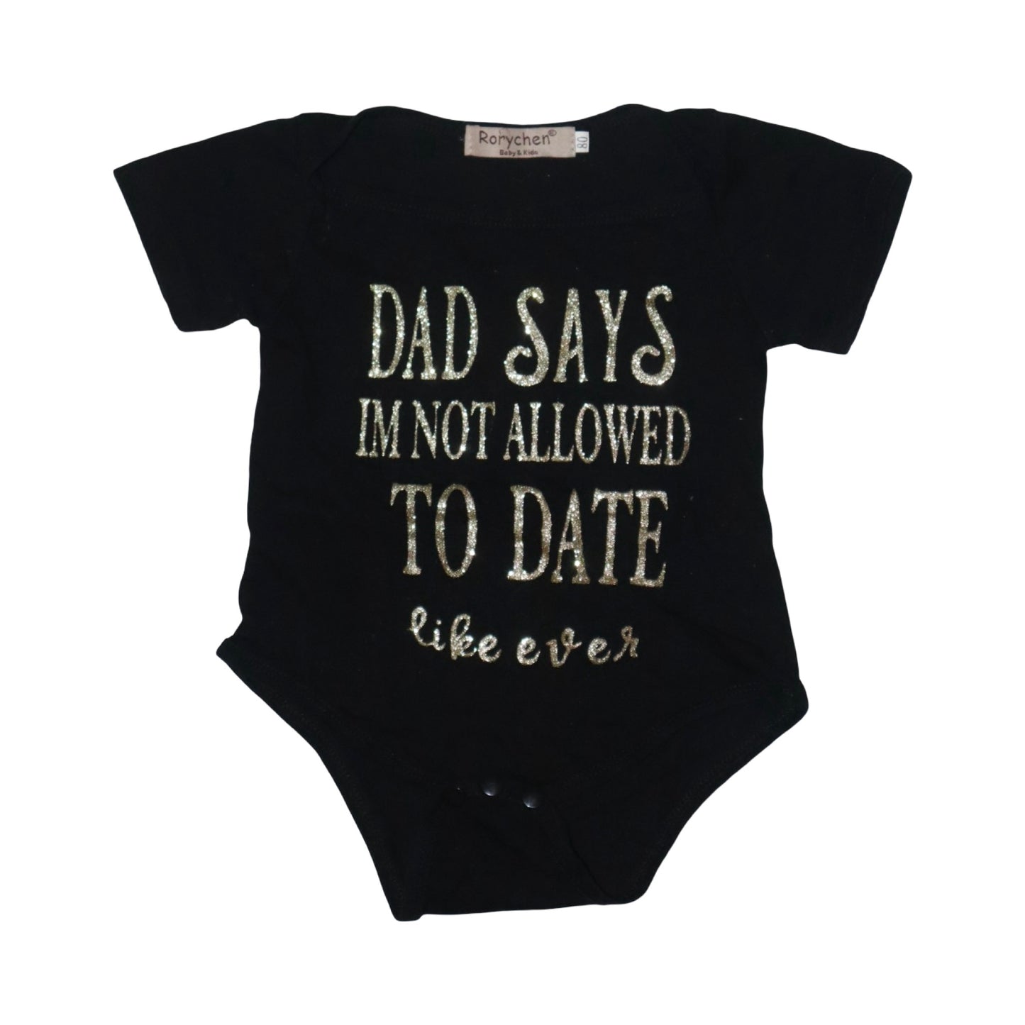 Kortärmad Body från Rorychen - Storlek 80 - Svart