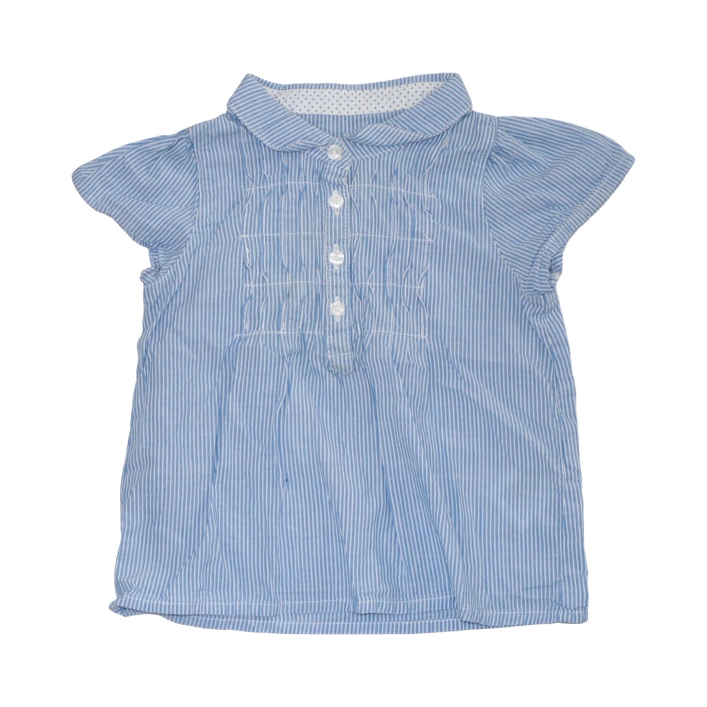 Kortärmad Klänning & Shorts Matchande Set från L.O.G.G H&M - Storlek 68 - Blå & Vit