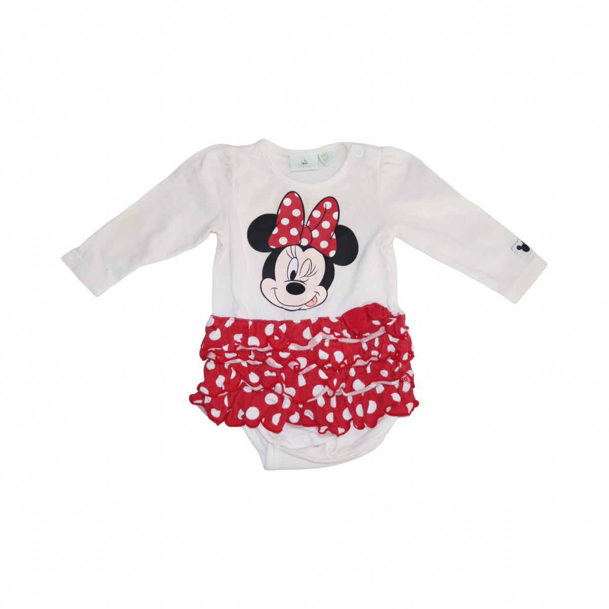 Långärmad Body från Disney Baby - Storlek 62 - Vit & Röd (Multi)