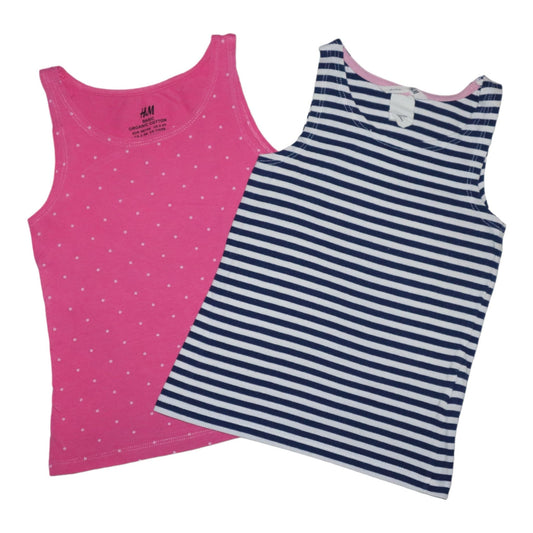 Linne (2 Pack) från H&M - Storlek 98/104 - Rosa & Mörkblå