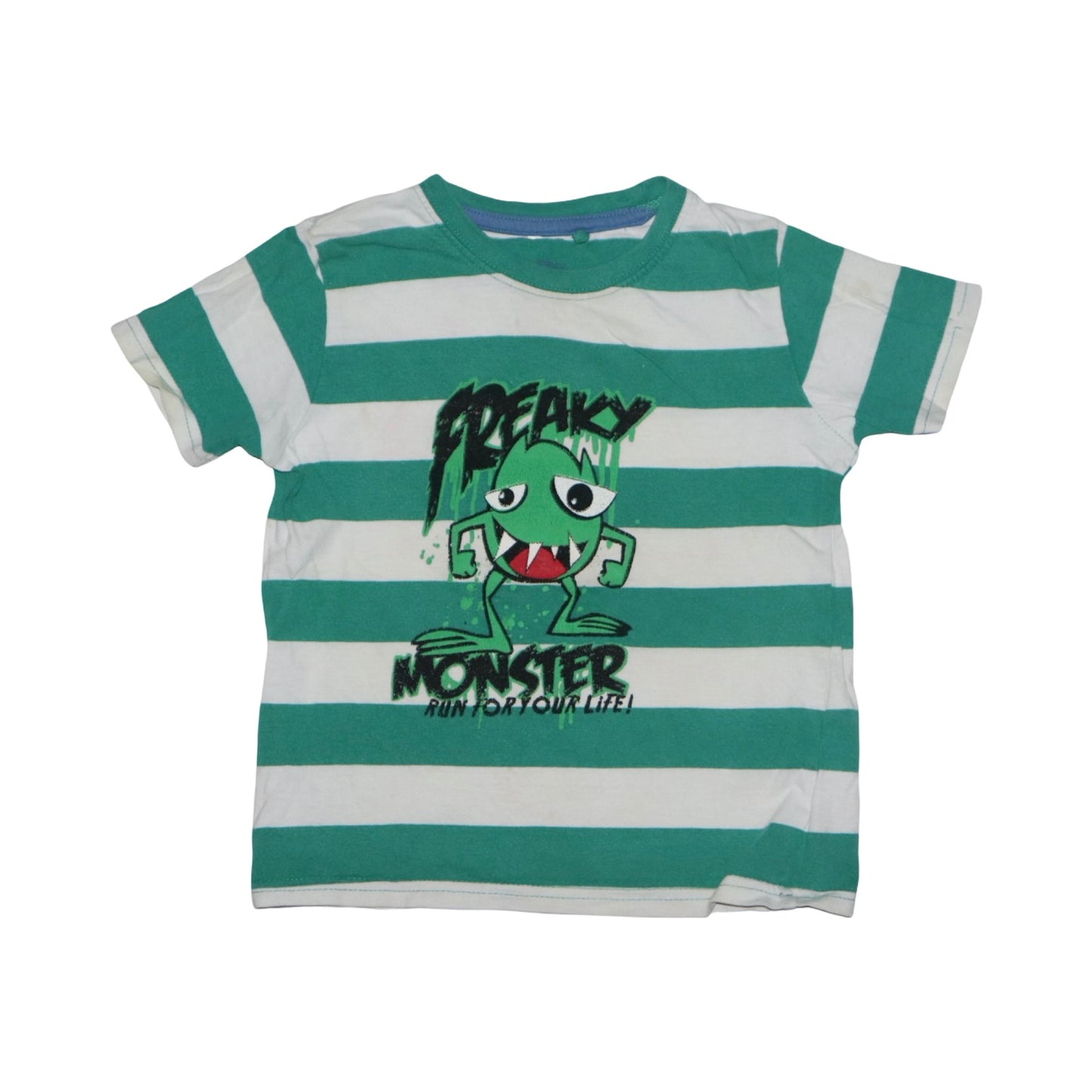 Kortärmad T-shirt (2 Pack) från lupilu - Storlek 98/104 - Grön & Vit (Multi)