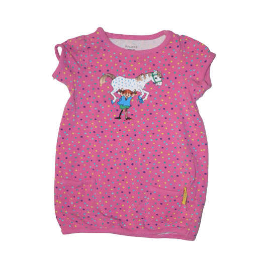 Kortärmad Klänning från Åhlens - Storlek 86/92 - Rosa (Multi)