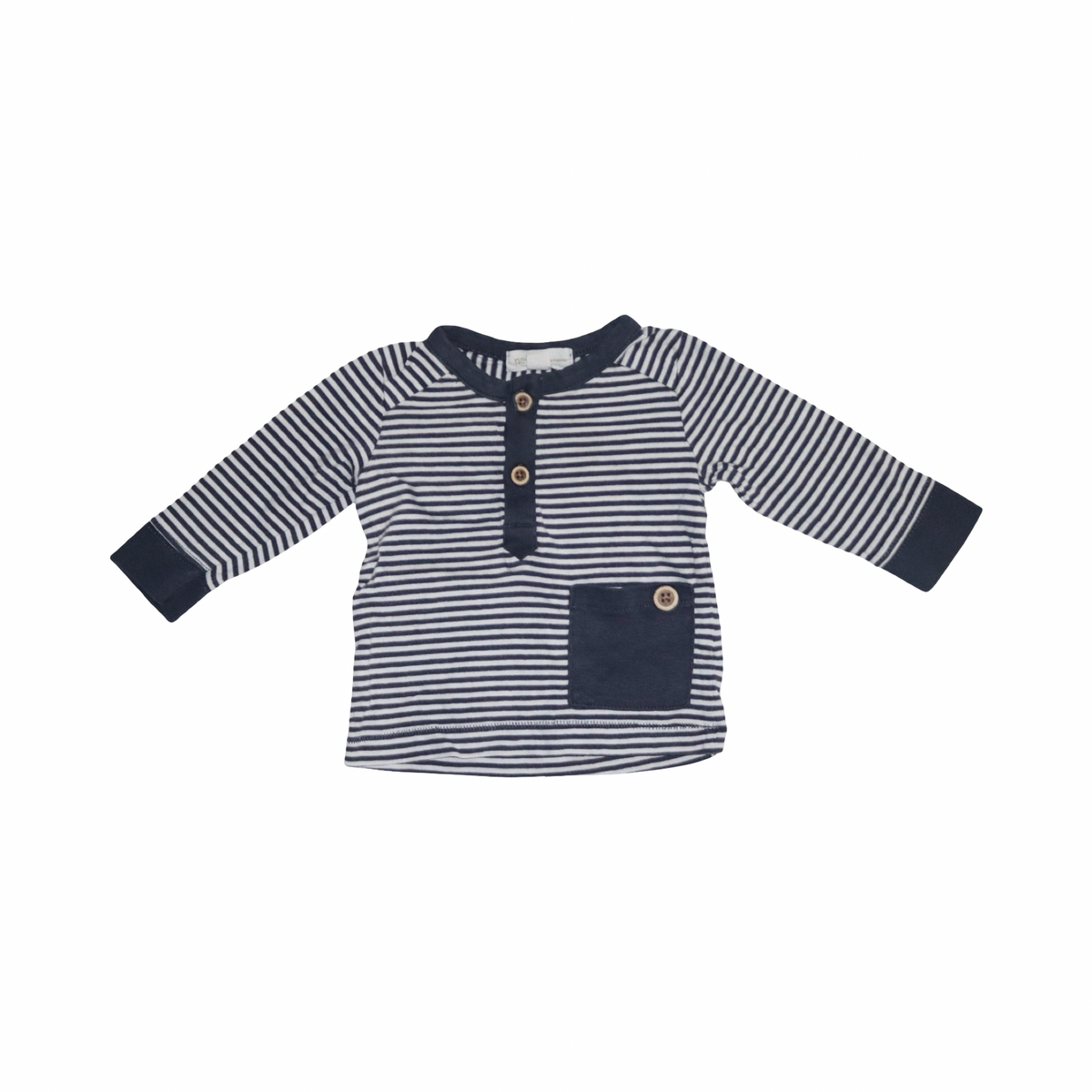Långärmad T-shirt från newbie - Stolek 62 - Mörkblå & Vit