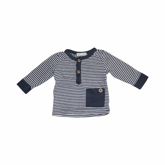 Långärmad T-shirt från newbie - Stolek 62 - Mörkblå & Vit