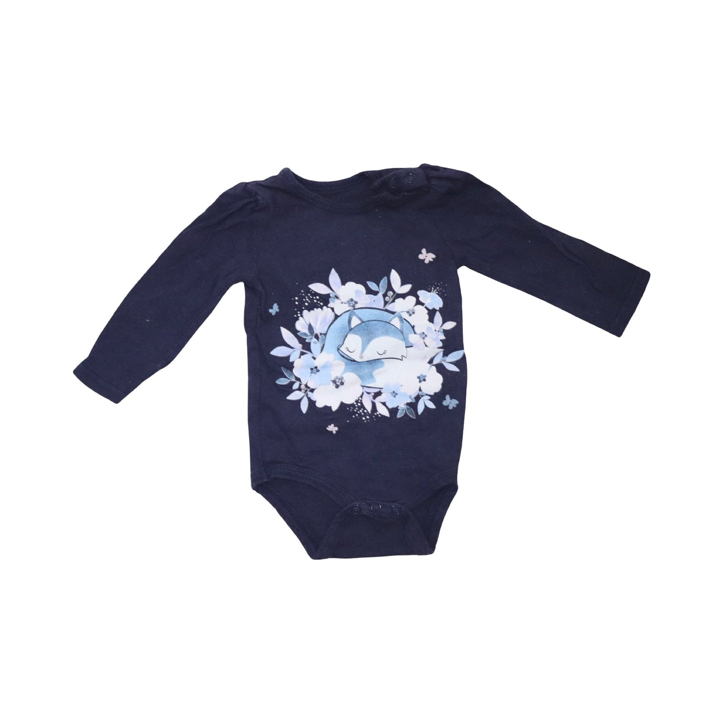 Långärmad Body från So Cute - Storlek 68 - Marinblå & Vit (Multi)