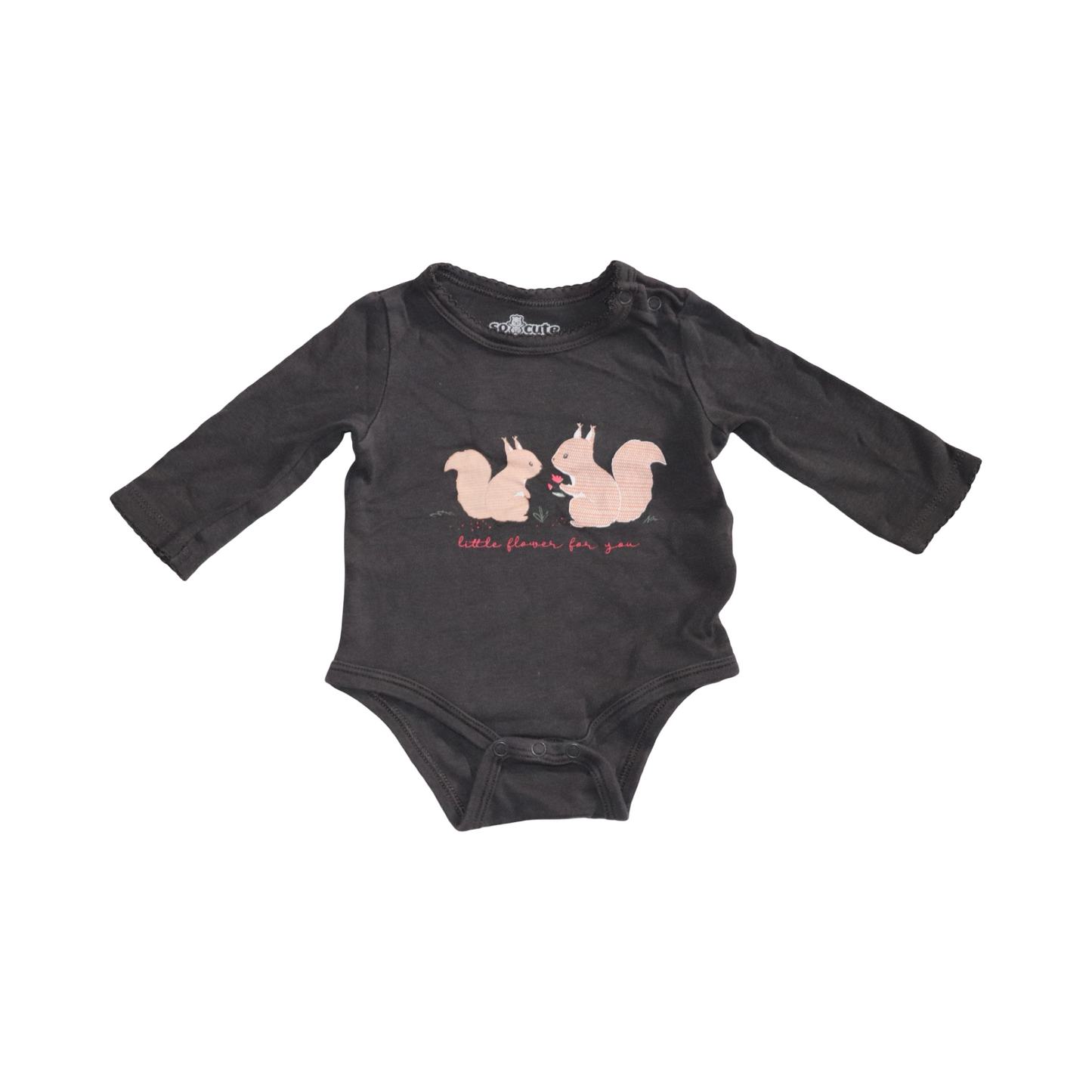 Långärmad Body från so cute - Storlek 68 - Mörkgrå (Multi)