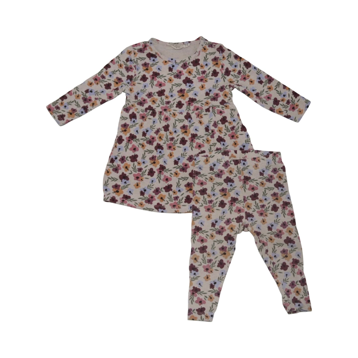 Klänning & Byxor Matchande Set från Sweetie - Storlek 74 - Beige (Multi)