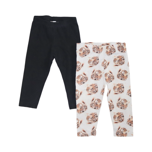 Leggings Byxor (2 Pack) från H&M & LINDEX - Storlek 80 - Svart & Brun (Multi)
