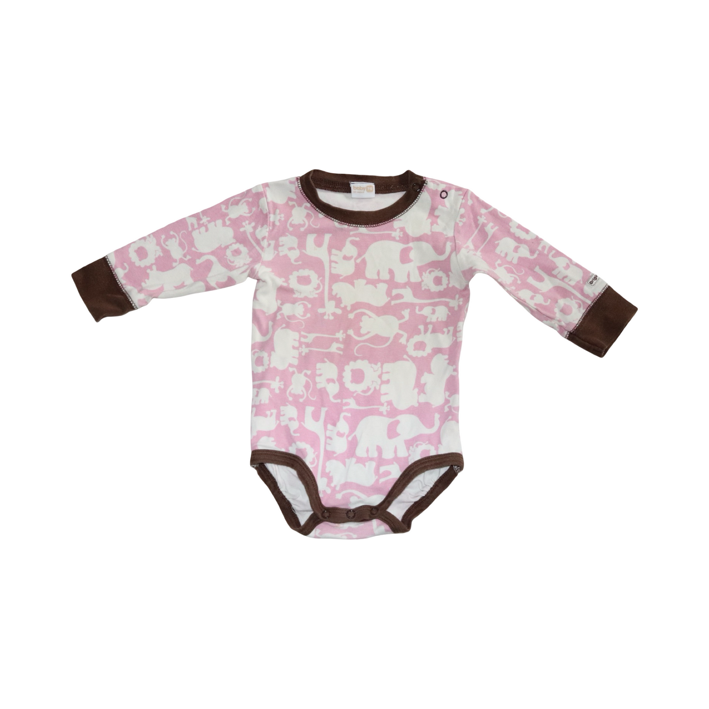 Långärmad Body från LINDEX - Storlek 74 - Ljusrosa & Vit (Multi)