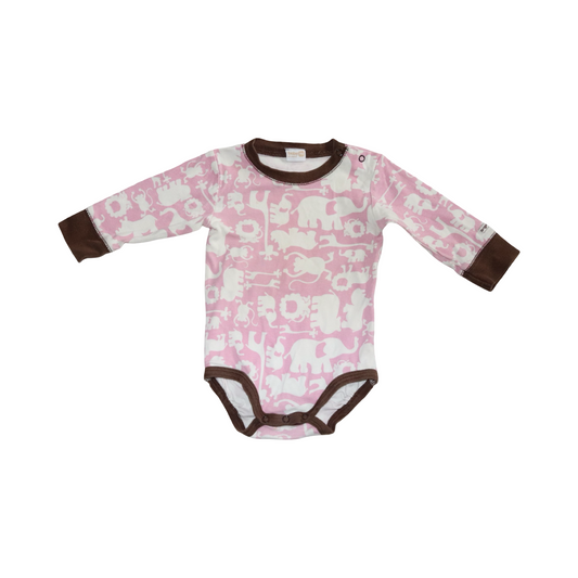 Långärmad Body från LINDEX - Storlek 74 - Ljusrosa & Vit (Multi)