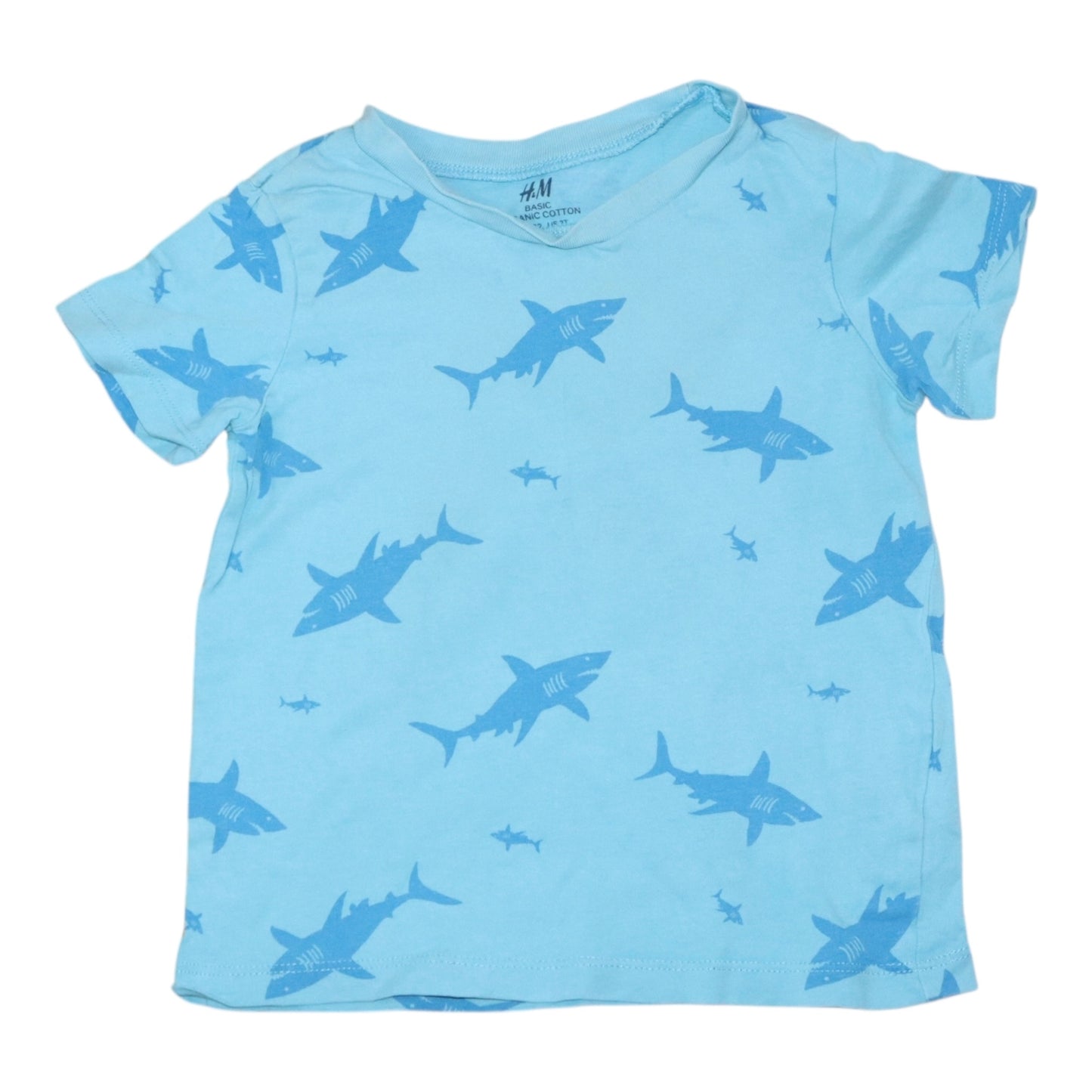 Kortärmad T-shirt från H&M - Storlek 92 - Ljusblå