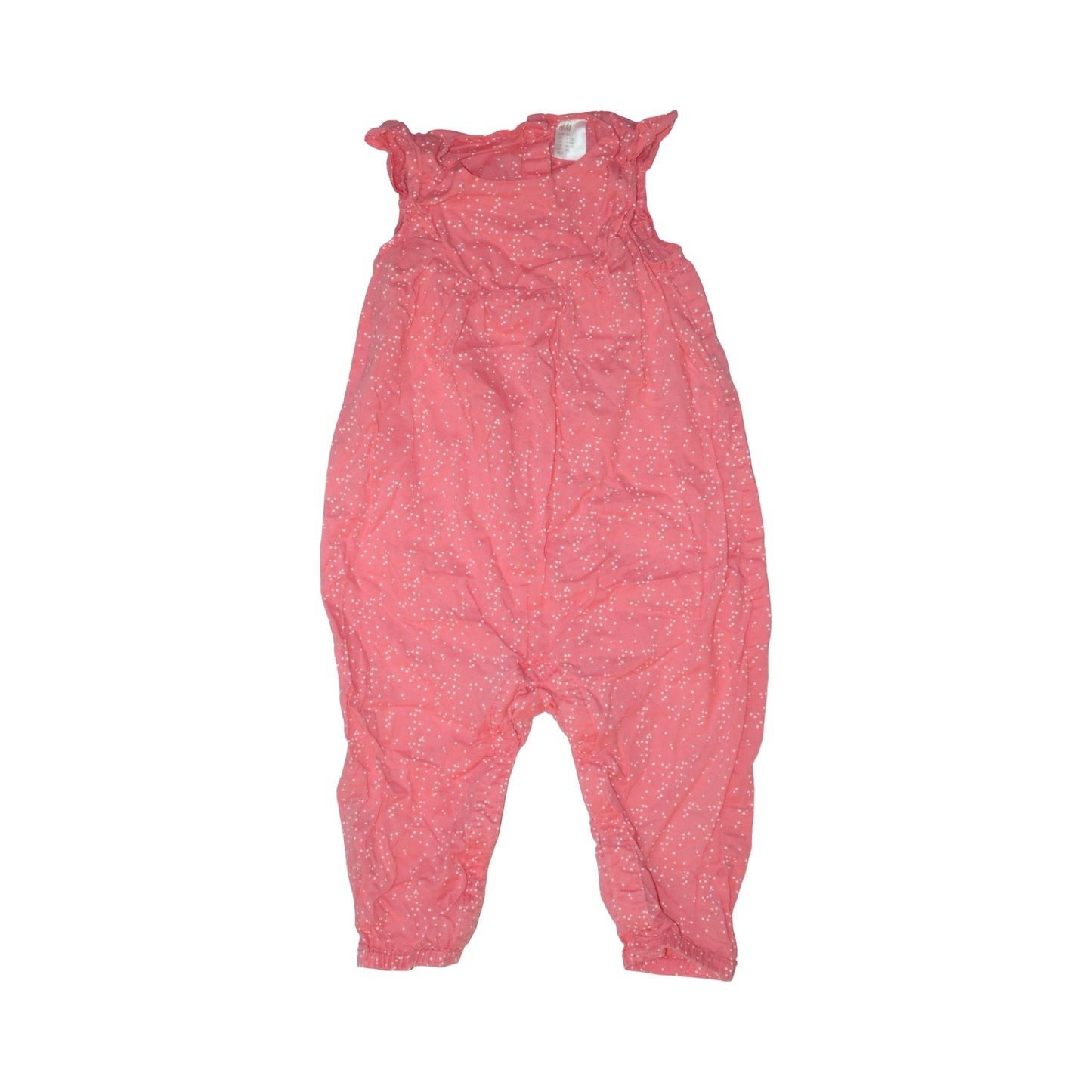 Jumpsuit/ Byxdress från H&M - Storlek 80 - Orange & Vit