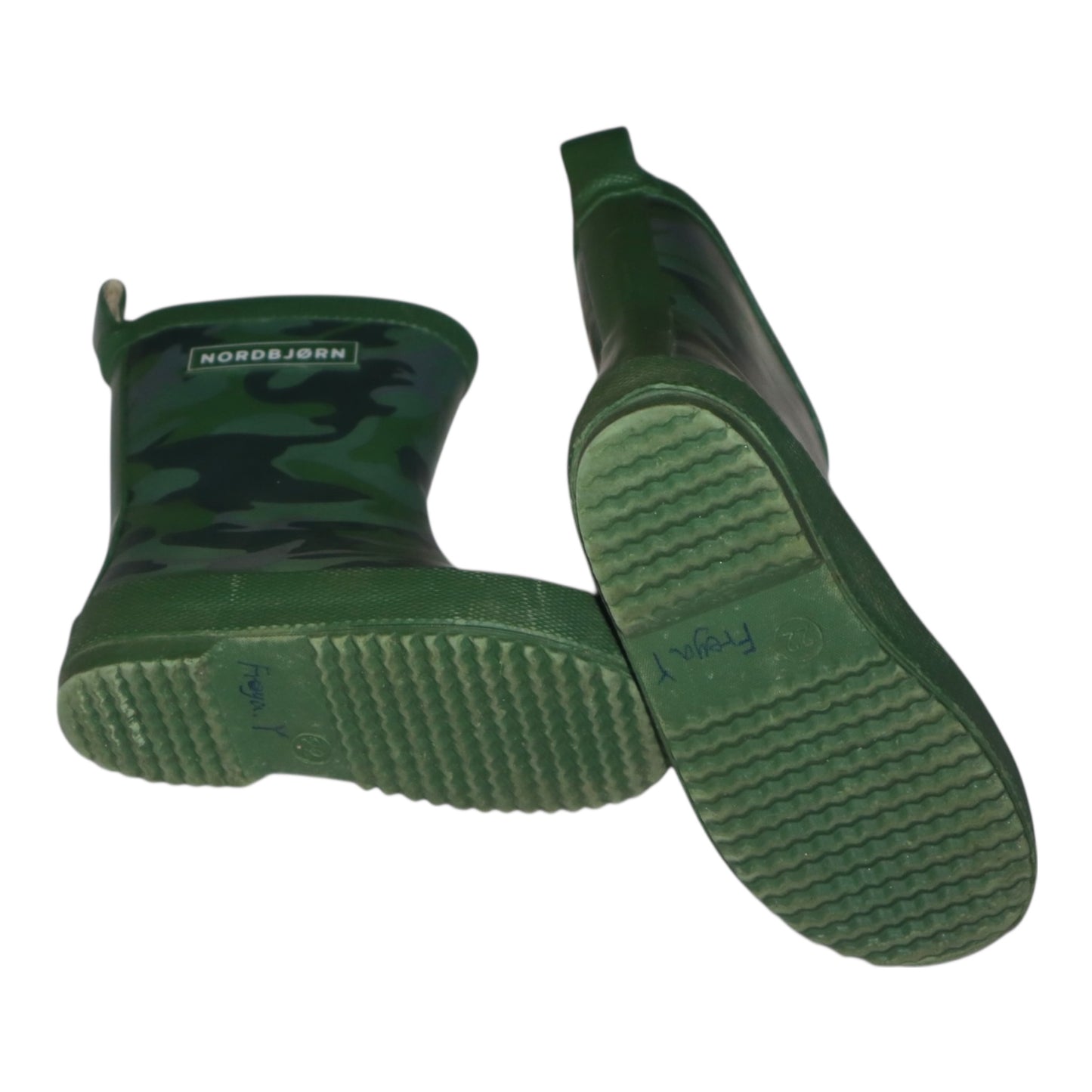 Ofodrade Gummistövlar från NORDBJØRN - Storlek 22 (Innermått 14.5cm) - Svart & Grön