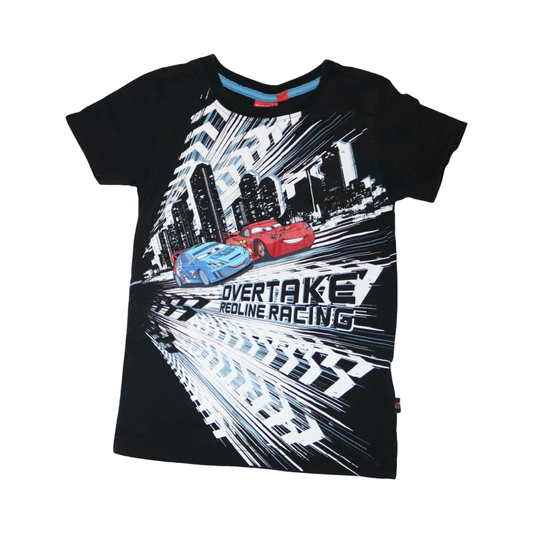Kortärmad T-shirt från Disney PIXAR - Storlek 98/104 - Svart & Vit (Multi)