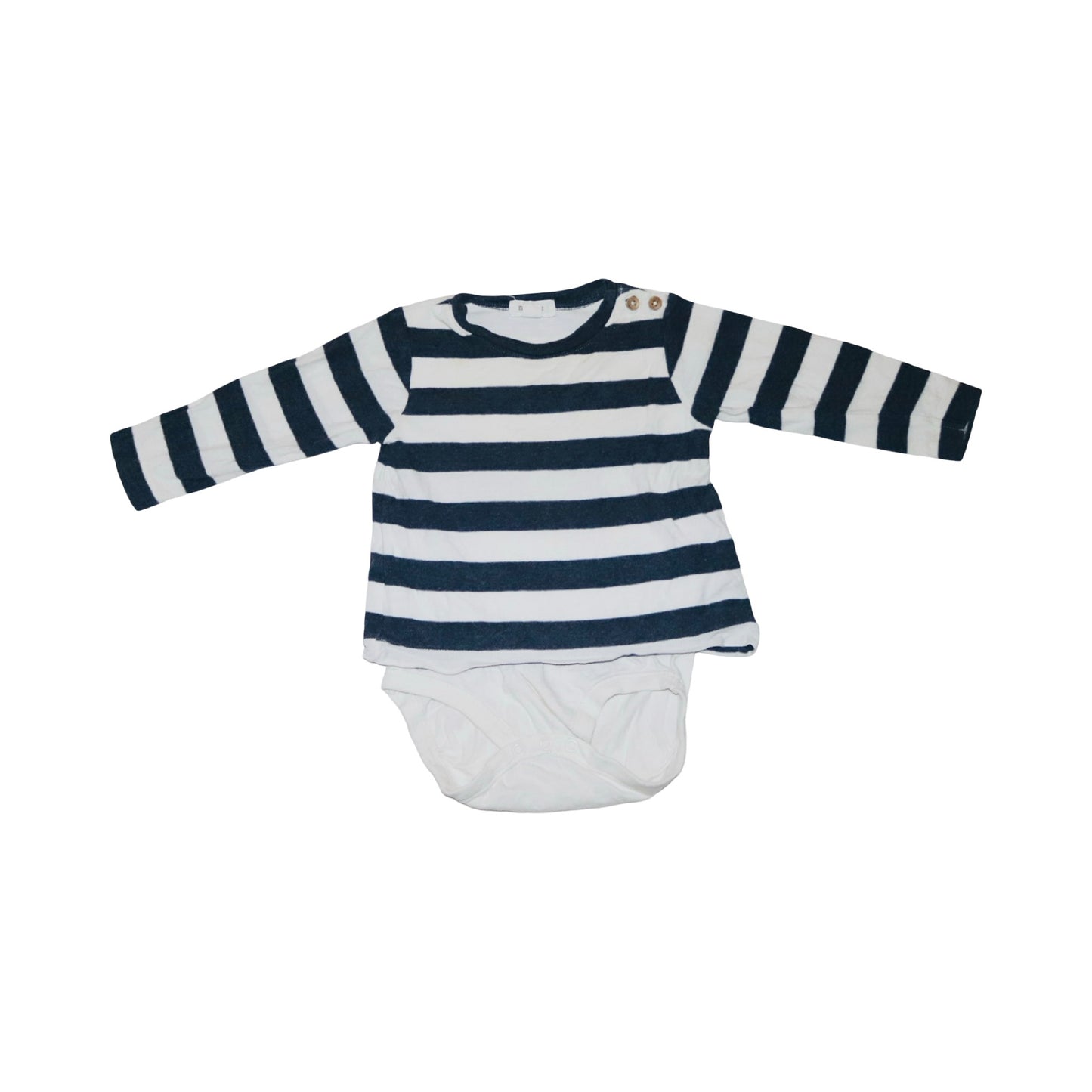 Tröja med inbyggd Body (2 Pack) från newbie - Storlek 74 - Vit & Mötkblå