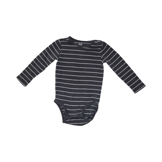 Långärmad Body från H&M - Storlek 86 - Svart & Vit