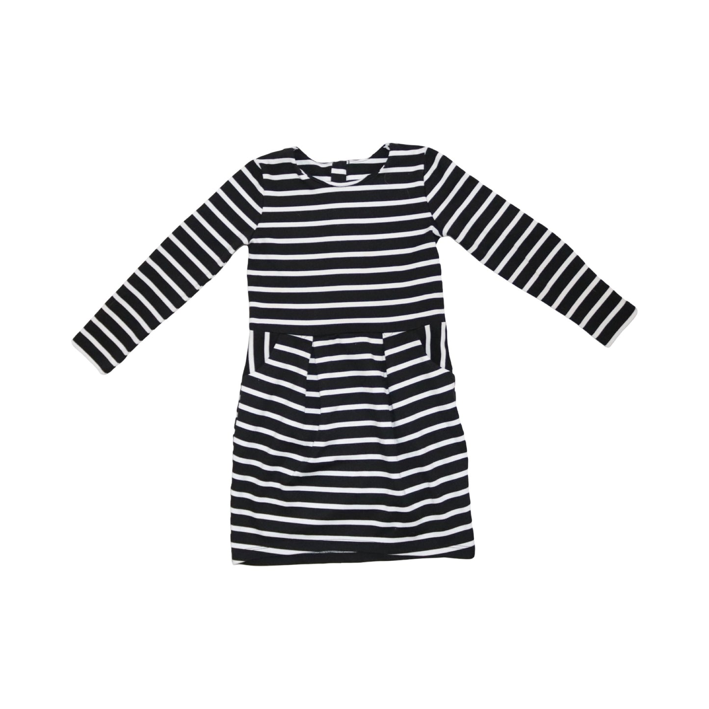 Långärmad Klänning från H&M - Storlek 110/116 - Svart & Vit