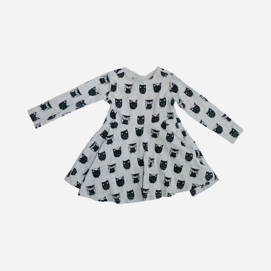 Långärmad Klänning från ÅHLÉNS - Storlek 74/80 - Grå & Svart