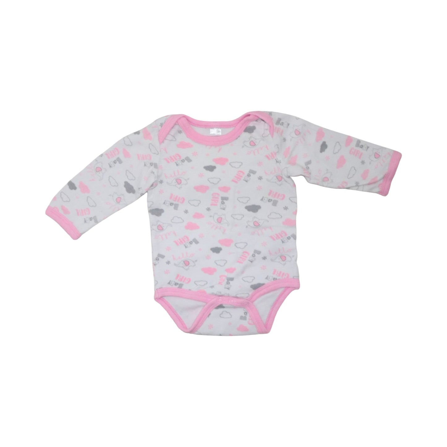 Långärmad Body (2 Pack) - Storlek 68 - Vit & Rosa (Multi)