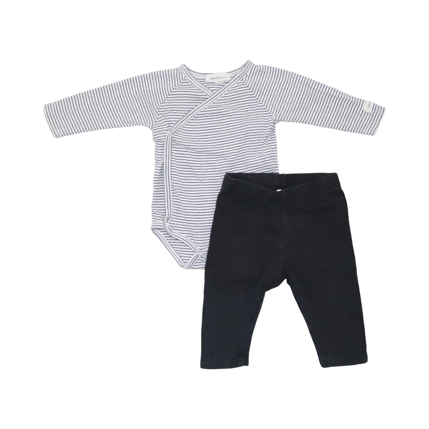 Body & Byxor Matchande Set från newbie & LINDEX - Storlek 68 - Vit & Svart