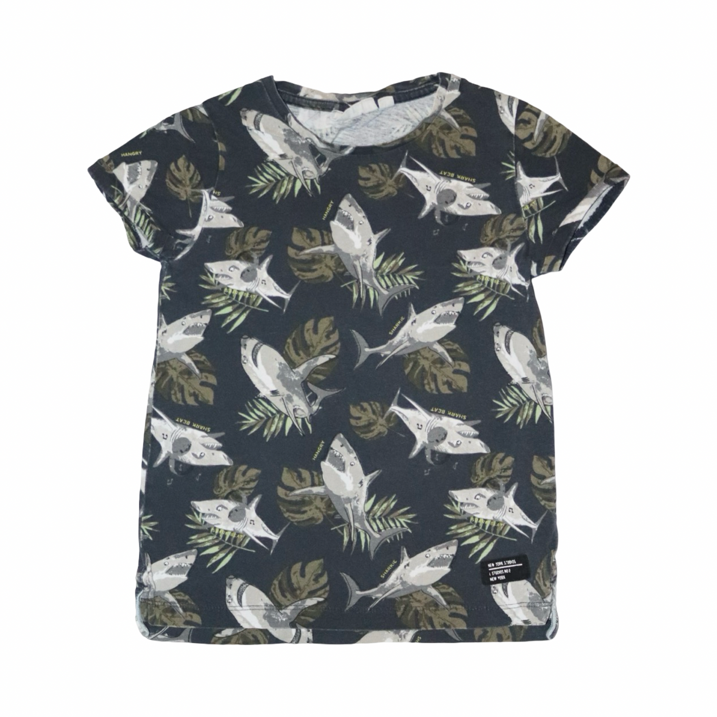 Kortärmad T-shirt från KappAhl - Storlek 110/116 - Svart & Vit (Multi)