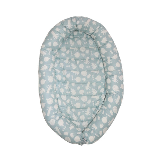 Baby Nest från MINI MYS - Storlek 70x45cm - Ljusblå & Vit
