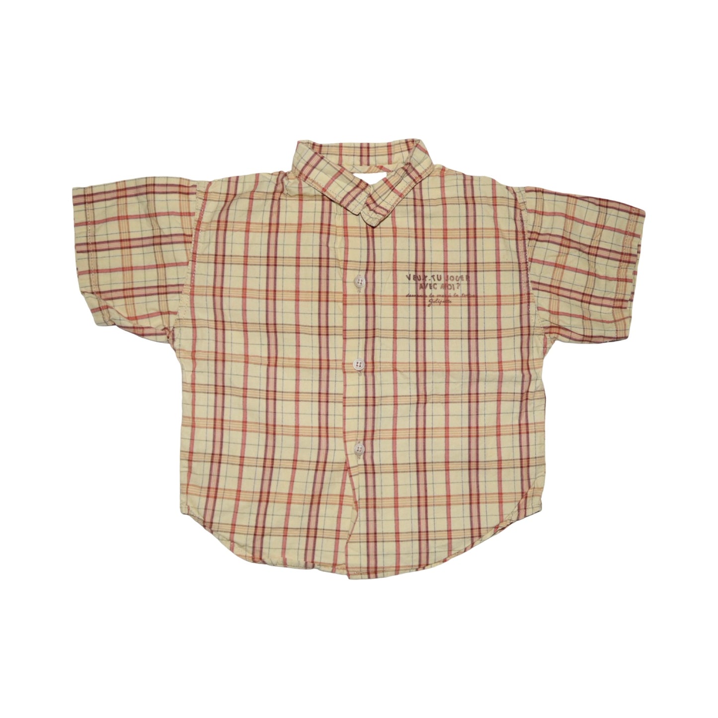 Kortärmad Skjorta från GALIPPETTE - Storlek 86 - Beige & Gul