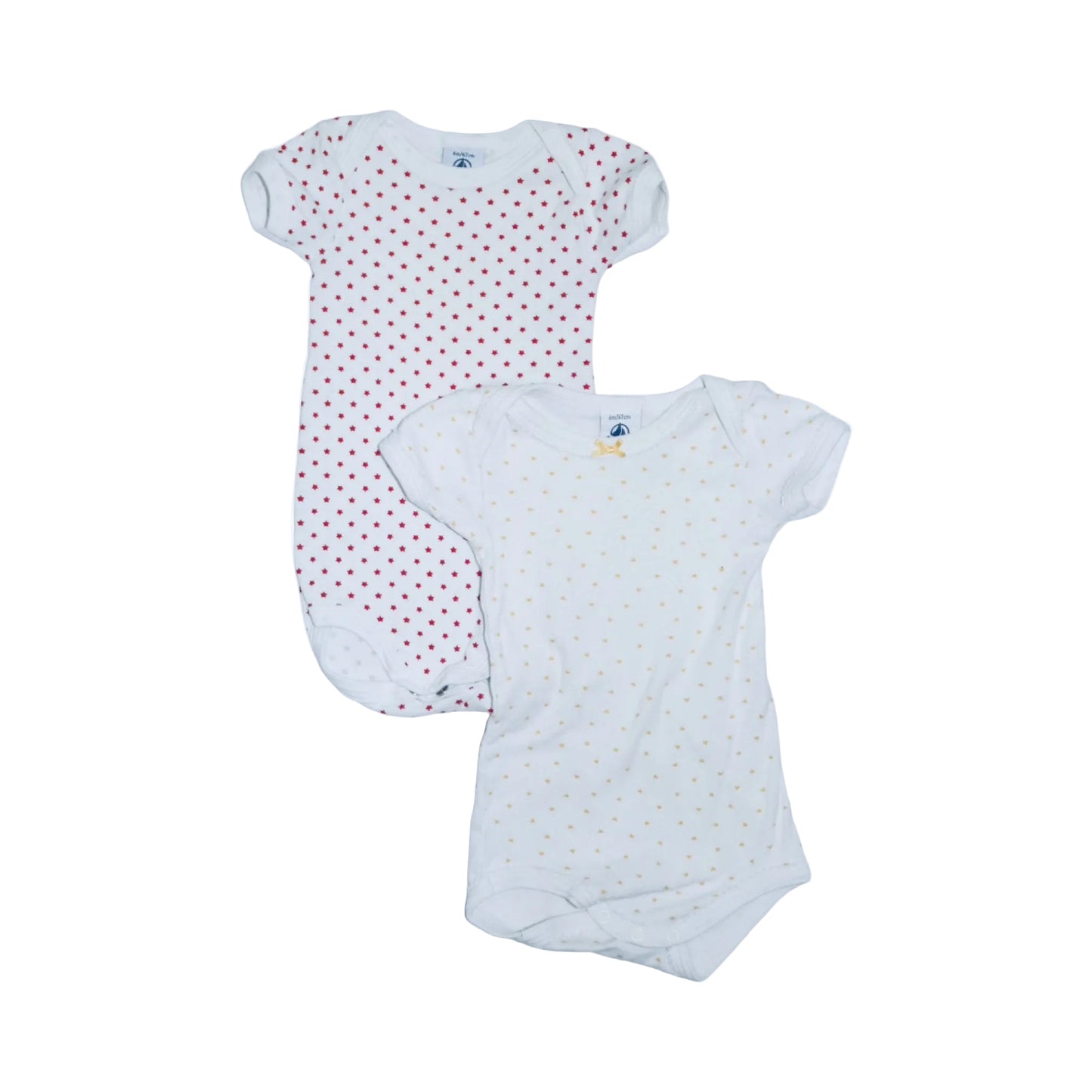 Kortärmad Body (2 Pack) från PETIT BATEAU - Storlek 67 - Vit (Multi)