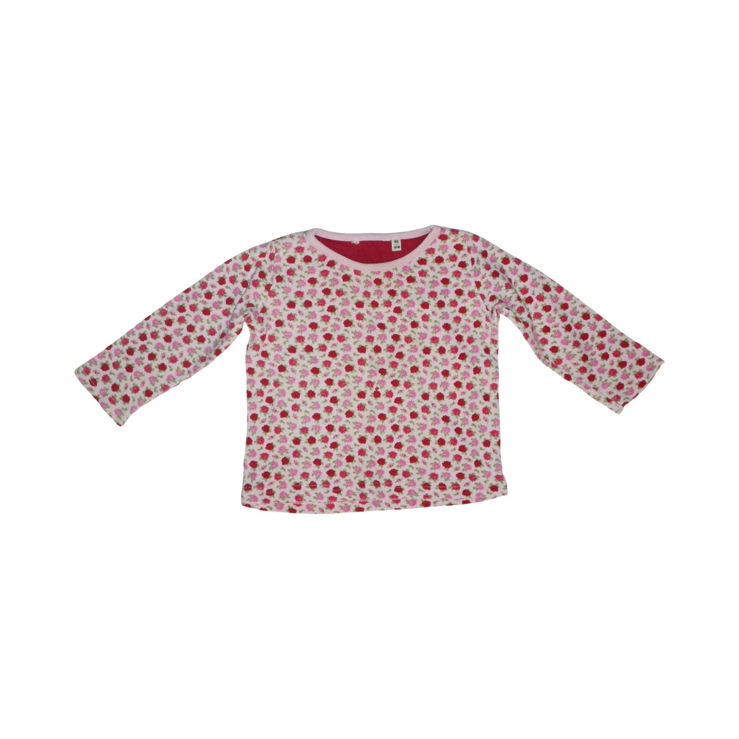 Långärmad T-shirt - Storlek 86 - Röd & Rosa (Multi)